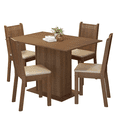thumbnail image 1 of Juego de Comedor Mesa Tablero de Madera con 4 Sillas Madesa Luana Marrón/Beige, 1 of 10