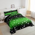 thumbnail image 3 of Erosebridal Green Glitter Comforter Set Twin Teen, Sparkle Galaxy Twinkle Starlight Bedding Set Adult Women, Black Ombre Duvet Insert Silver Meteor Bedding Comforter Sets, 3 of 6