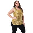 thumbnail image 2 of Womens Plus Size Sleeveless Sequin Tops Sparkle Shine Tank Top, 2 of 7