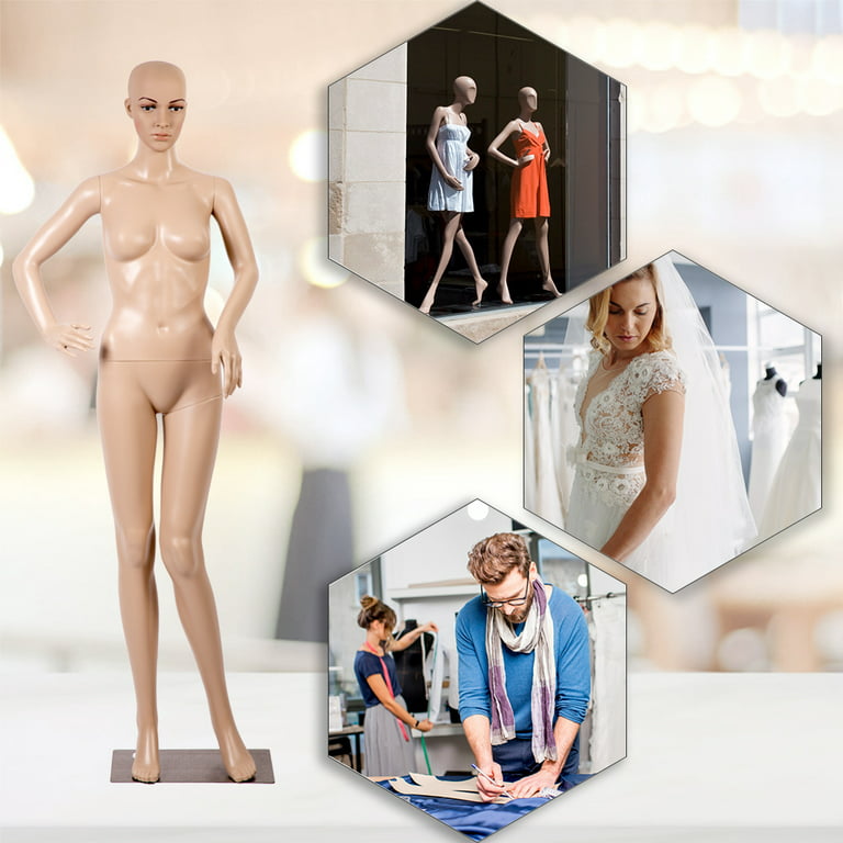 Female Full Body Realistic Mannequin Display Head Turns Dress Form w/Base  F82