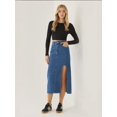 thumbnail image 4 of Denim Midi Skirt with Slit, 4 of 8