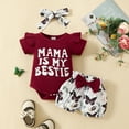 thumbnail image 2 of Gunia Baby Girl Outfit Set Mother'S Day Short Sleeve Letter Prints Tops Shorts 2Pcs Children Clothes Sweet 3-6 Months, 2 of 9