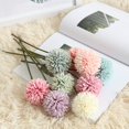 thumbnail image 4 of Flores artificiales, flores falsas, hortensias artificiales de plástico de seda, 6 cabezas, ramo de novia para boda, para el hogar, jardín, fiesta, decoración de boda, 6 unidades (azul) oso de fresa  Juguete, 4 of 6
