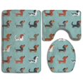 thumbnail image 1 of ABPHQTO Impresiones de Doxie Juego de alfombras de baño de 3 piezas Alfombra de baño Alfombra de contorno y tapa de inodoro ABPHQTO Cont-CHAPPLE-11350, 1 of 2