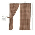 thumbnail image 3 of VHC Brands Crosswoods Plaid Cotton Primitive Curtains Rod Pocket Tie Back(s) Panel Pair, Natural Tan, 3 of 5