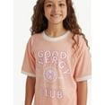 thumbnail image 3 of Justice Girls Short Sleeve Sleep Top and Shorts, 2-Piece, Sizes 5-18 & Plus, 3 of 4