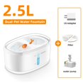 thumbnail image 1 of ROJECO 2.5L Automatic Cat Water Fountain For Multiple Pets Drinking Fountain Drinker Dual Bowls Smart Cat Water Dispenser ShopWise Round, 1 of 8