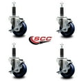 thumbnail image 2 of 3.5 Inch Solid Poly Swivel 1 Inch Expanding Stem Caster Set with Brake SCC, 2 of 2