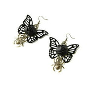 Western Mania 25779 Butterfly & Spider Earrings, Black