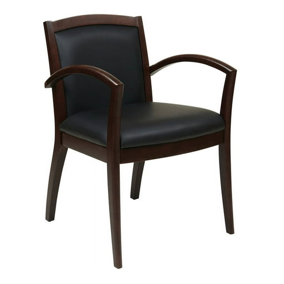 Office Star Products Napa Espresso Guest Chair With Full Cushion Back (1-Pack)