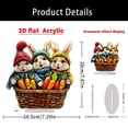 thumbnail image 3 of Hearth & Gear Easter Rabbit With Carrot 2D Acrylic Decoration Spring Home Decoration Swinging Penguin Car Ornament Glowing Sticks for Vase Table Shelf Well Dressed Home Christmas Decorations Car, 3 of 7