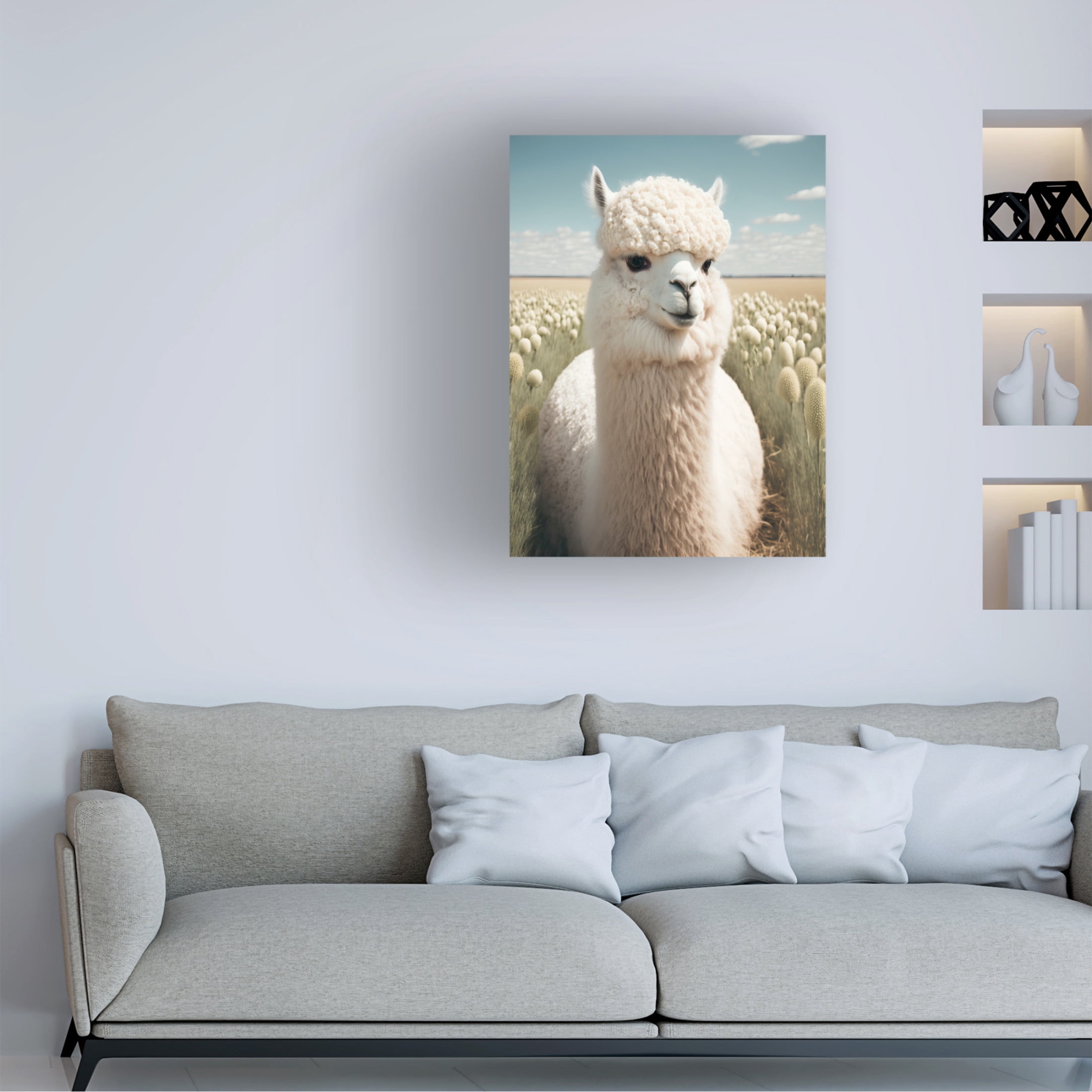 Canvas Wall Art - Treechild 'Cute Llama' Wall Art for Living Room, Bedroom, or Office D?cor by Trademark Fine Art - 18 x 24 Inches