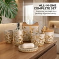 thumbnail image 2 of Decozen Bathroom Accessories Set of 6: Dispenser Toothbrush Holder Soap Dish & More - Silver Gold, 2 of 6
