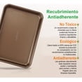 thumbnail image 4 of Set 2 Charolas para Hornear NutriChef, Bandejas Antiadherentes Premium sin PFOA, PFOS ni PTFE, Tamaños Grande (40x28 cm) y Mediano (34x24 cm) Apto para Lavavajillas, 4 of 8
