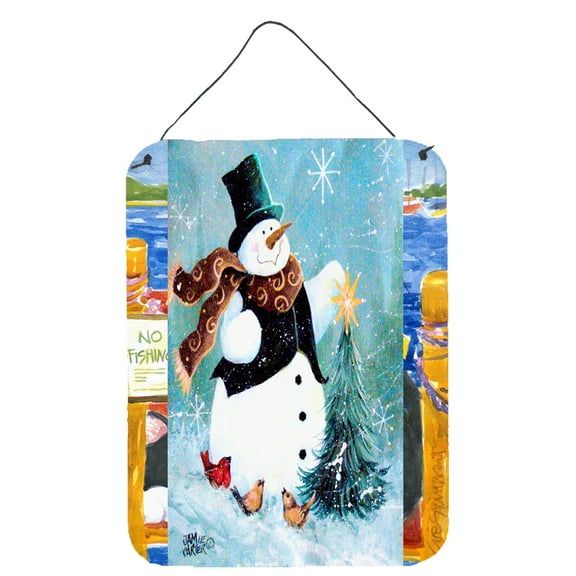 Carolines Treasures PJC1008DS1216 Christmas Tree Friends Snowman Wall or Door Hanging Prints 12x16 multicolor