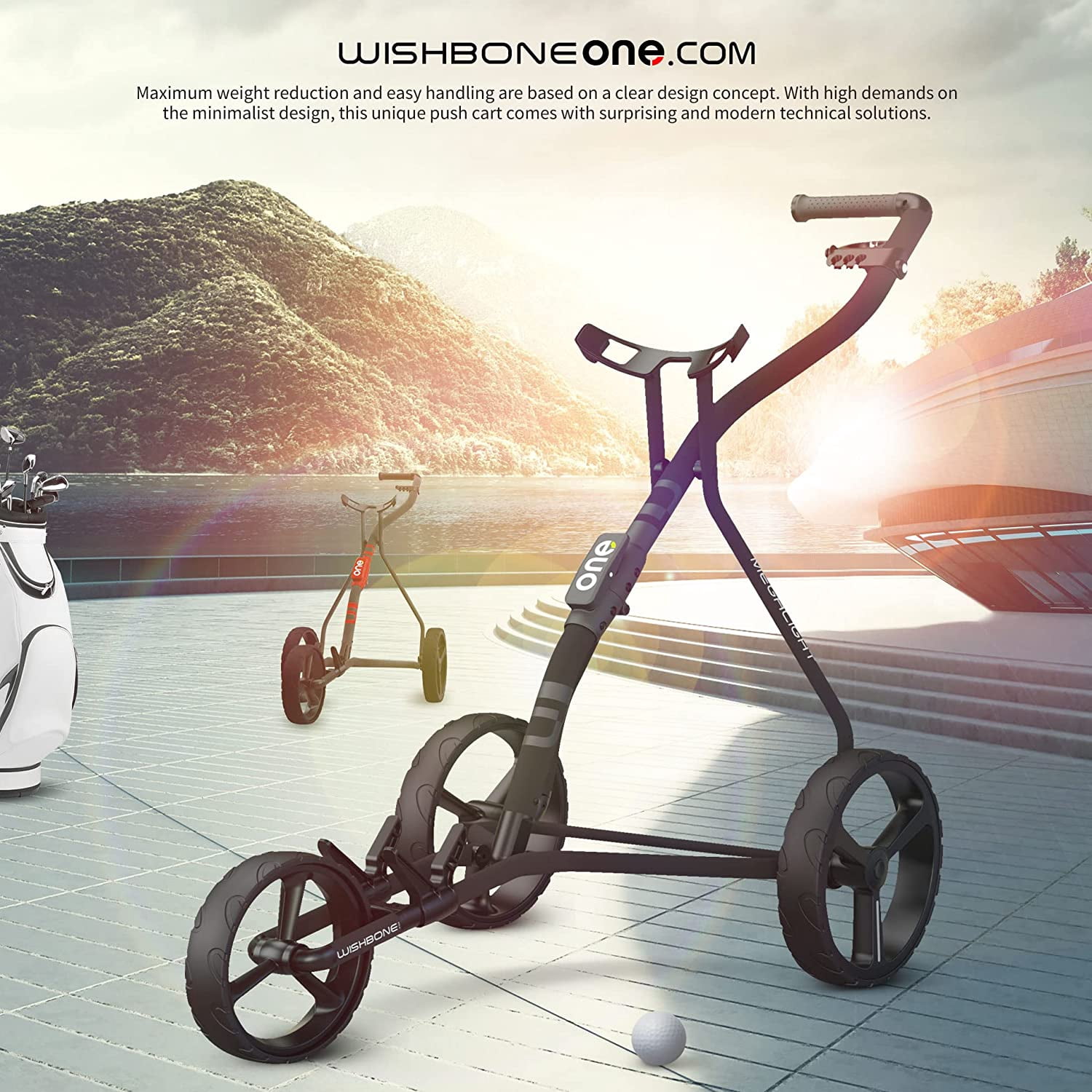 Golf Push Carts | 1step Folding Golf Cart, Aircraft-Grade Frame Lightweight