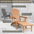 thumbnail image 4 of FUNBERRY Adjustable Folding Adirondack Chair with Retractable Ottoman, All Weather Fire Pit Chairs with Cup Holder, 4 of 9