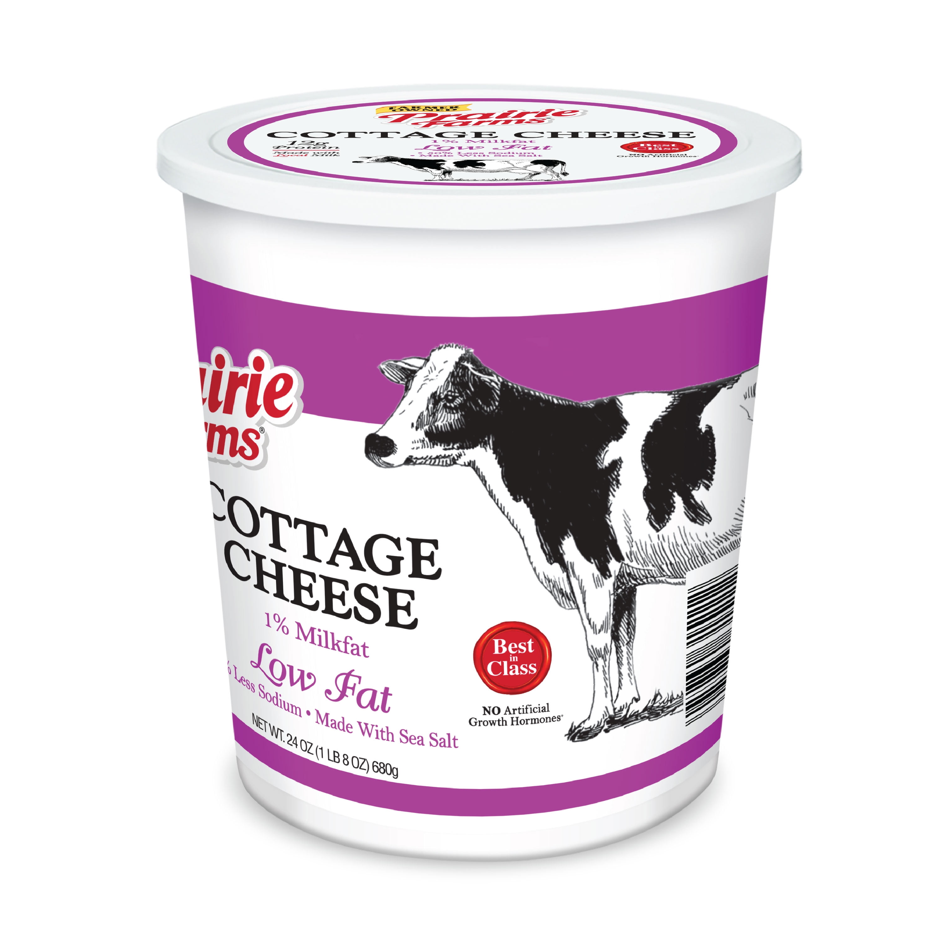 Prairie Farms Low Fat 1% Cottage Cheese, 24 Oz.