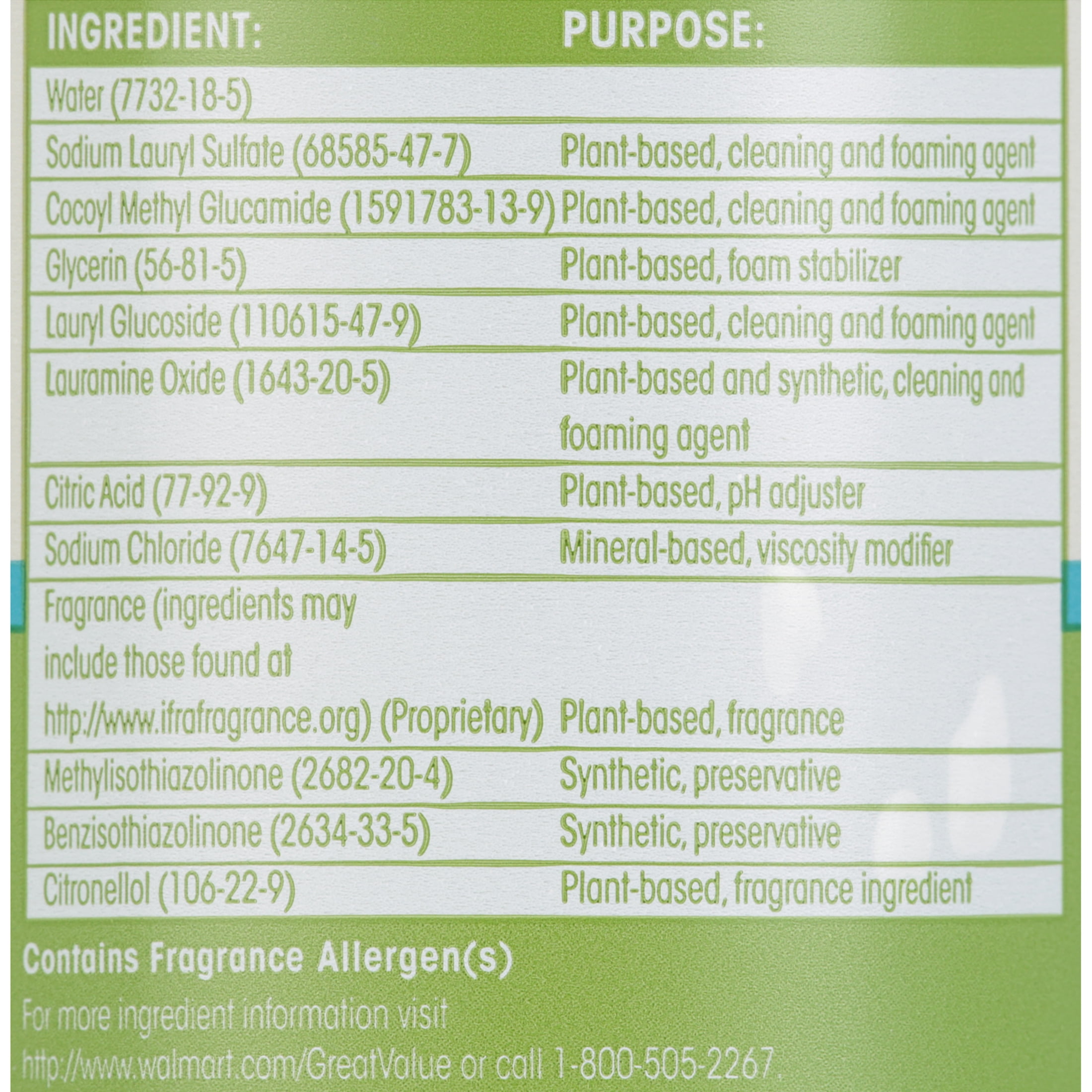Great Value Liquid Dish Soap, Eucalyptus Mint Scent, 18 fl oz