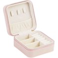 thumbnail image 6 of GoXteam Mini Travel Jewelry Box, Mini Portable Jewelry Travel Boxes, Small Jewelry Organizer for Rings, Earrings, Pendants, Watches, Necklaces, Lipsticks Organizer Storage Holder Case (Sakura Pink), 6 of 7