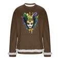 thumbnail image 2 of Ceisia Men's Mardi Gras Venice Mask Fuzzy-Trim Sweatshirt | Winter Festive Casual Pullover Gift, 2 of 6