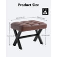 thumbnail image 3 of Small 12" H Footrest Stool, Square PU Foot Stool with Metal X-Leg, Multi-Use as Small Side Table, Step Stool for Living Room, Bedroom, Entryway, Office, Dark Brown WBD012Z, 3 of 12