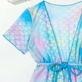 thumbnail image 4 of Girls Swimsuits New Polyester Scale 3 Piece Bikini Set Haaiian Tropical Beach Swimwear Bathing Suits Girls Blue 4 Years-5 Years, 4 of 7