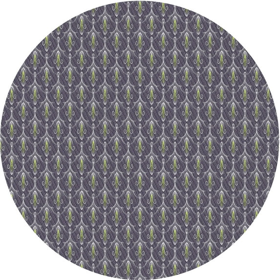 Ahgly Company Machine Washable Indoor Round Transitional Dark Goldray Area Rugs, 5' Round