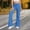 Blue, variant on Vivianyn HD Women's High Waist Flare Sweatpants, Drawstring Elastic Waist Casual Knit Trousers,Blue,Size S-XXL