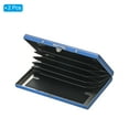 thumbnail image 3 of Uxcell RFID Credit Card Holder Metal Wallet Stainless Steel Business Card Holder for Women Men Blue 2 Pack, 3 of 6