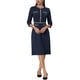 thumbnail image 2 of INSPIRE CHIC Vestido A-Line para Mujeres con Color Contrastante para Trabajar con Recortes de Tweed XL Azul Marino, 2 of 6
