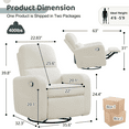 thumbnail image 2 of Aemeios Swivel Manual Recliner Chair Teddy Fabric Nursery Glider Rocker Recliner, White, 2 of 10