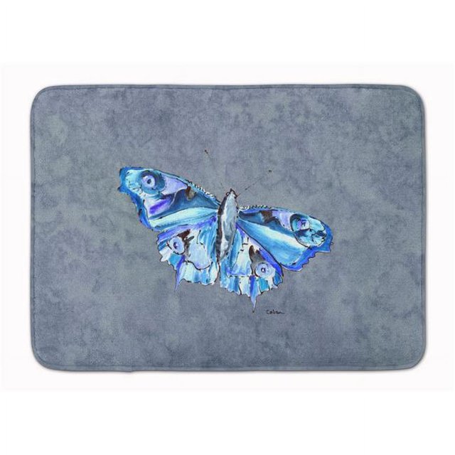 Carolines Treasures 8856RUG Butterfly on Grey Machine Washable Memory Foam Mat