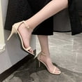 thumbnail image 5 of RUIYANQI Women's High Heel Sandals Ankle Strap Open Toe Shoes Minimalist Design Elegant Party Footwear Stylish Stiletto Heels Khaki Women Sandal, 5 of 7