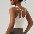 thumbnail image 4 of AherBiu Workout Tank Tops for Women Low Cut Cowl Neck Crossover Racerback Cropped Athletic Tshirt with Built in Bra, 4 of 7