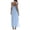 Blue, variant on Women Dresses High Slit Sexy Solid Color Long Polyester Spandex Fashionable Party Night Out Wear