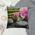 thumbnail image 2 of Orinice Orchid Bamboo Rocks Graphic Decorative Throw Pillow Cover Aesthetic Decorative Short Plush 1PC 12x12in, 2 of 5