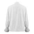 thumbnail image 4 of Bcfgryg Male Vintage Court Shirt Turn Down Collar Hem Long Sleeve Puff Sleeve Shirt Business Shirts Men, 4 of 5