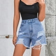 thumbnail image 2 of cfhntfmh High Waisted Shorts for Women Cut off Ripped Jean Shorts Summer Trendy Denim Shorts with Pocket, 2 of 7