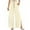 Beige, variant on Women's Flowy Pants Side Split Wide Leg Palazzo Pants Long Lounge Slacks High Waist Button Boho Trousers