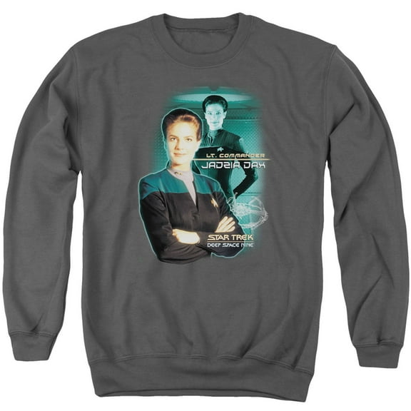 Star Trek Jadzia Dax Adult Crewneck Sweatshirt Charcoal