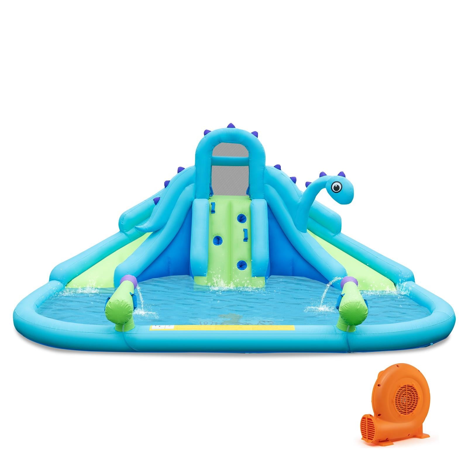 Redsmile Inflatable Water Slide with Dual Slides and Large Splash Pool and Carry Bag (with 584W Blower) - Multicolor