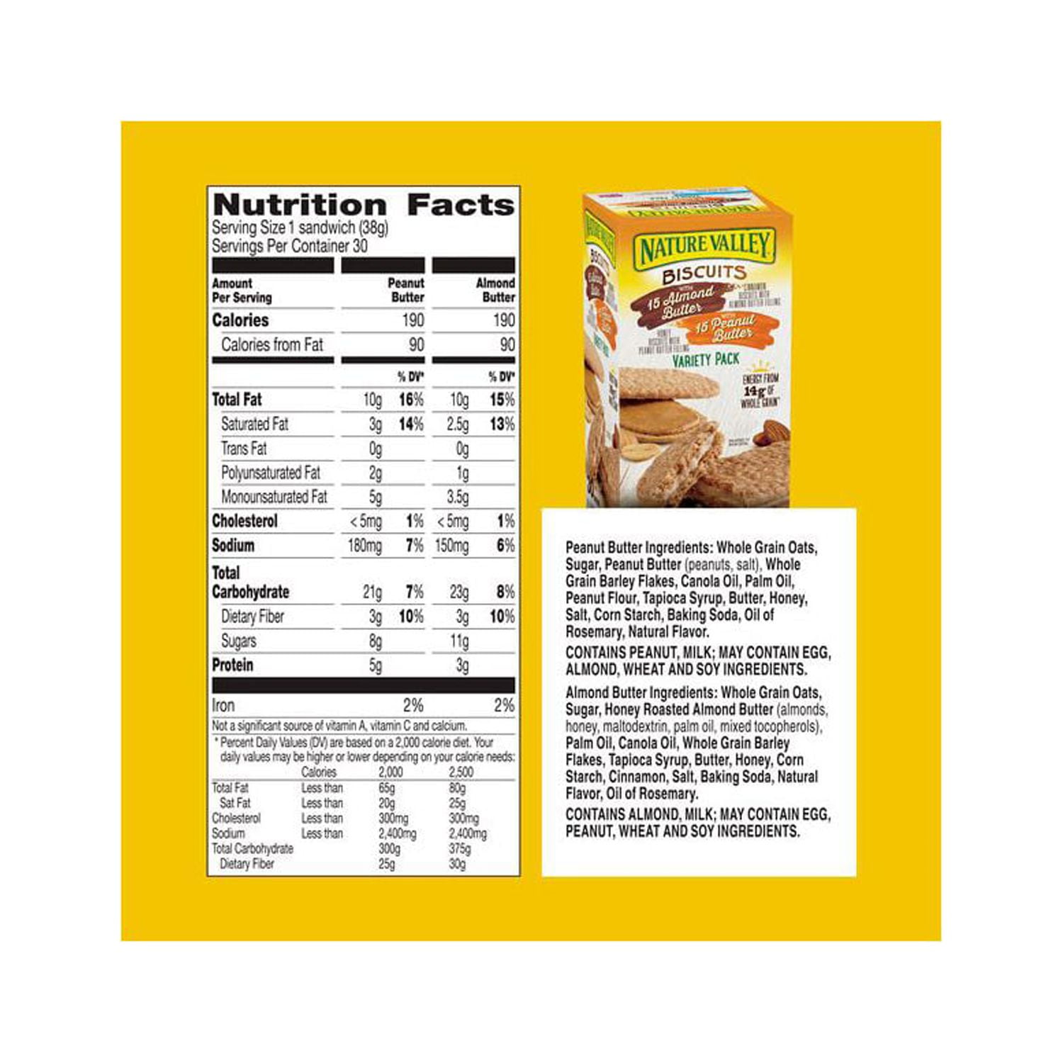 Nature Valley Biscuit Sandwich Variety Pack, 30 ct.