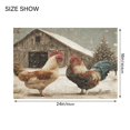 thumbnail image 2 of 2 Piece Bath Mat Set with U-Shaped Toilet Mat and Rectangle Bath Rugs Non Slip Machine Washable Bathroom Mats Chicken and Rooster, 2 of 7
