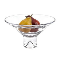 World Gifts Monaco Style Pedestal Mouth Blown Crystal Centerpiece or Fruit Bowl - Clear Color, 12 Inch