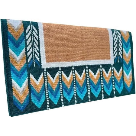 Western Show Saddle Pad/Blanket for Horses - Handmade Wool Saddle Blanket with New Zealand Design Regular Size 34" L x 36" W x 1" Thick Durable & Comfortable for Horse Riding