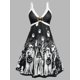 thumbnail image 1 of Vestido impreso de calabaza Ghost Bicolor Ghost Plus Rosegal  Vestidos Estampados Tallas Grandes, 1 of 5