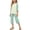 Green, variant on Girls 2 Piece Pajama Set Soft Modal Knit Summer Sleepwear 3/4 Sleeve Pullover Top with Capri Pants Lounge Outfit for Kids 2-14 Years