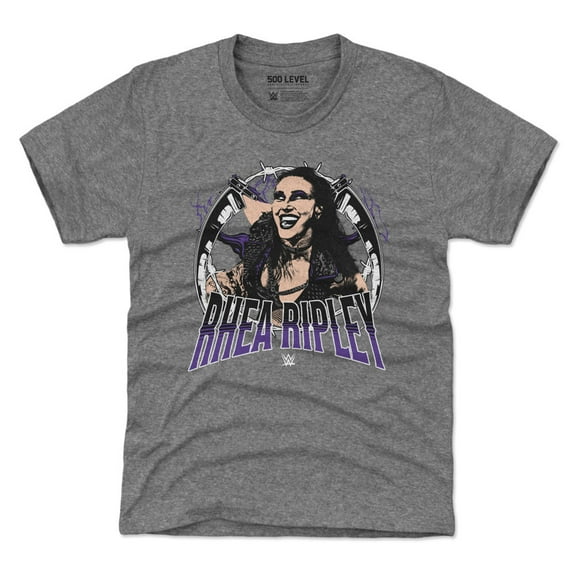 Youth 500 Level Heather Gray Rhea Ripley Posterize T-Shirt