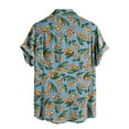 thumbnail image 2 of Leutsin Hommes à Manches Courtes Imprimé Boutons Cardigan Chemise Casual Tops, 2 of 3